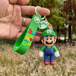 Супер Марио Луиджи Super Mario детский брелок зелёная шляпа