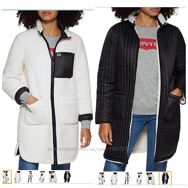 Теплая двухсторонняя куртка пальто парка LEVI&acuteS Размер М - L