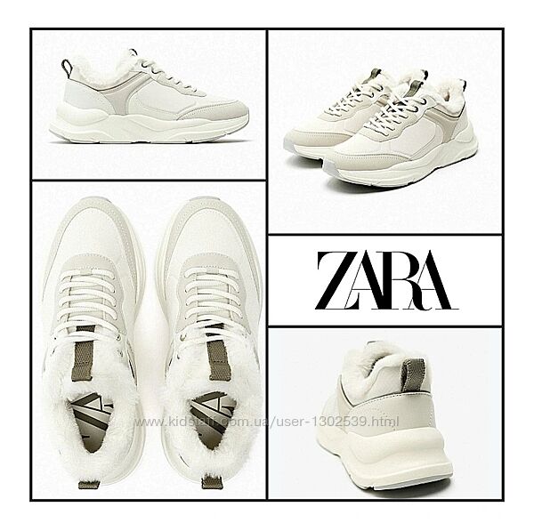 Кросівки 38,39 Zara демісезонні з хутром нова колекція жіночі хайтопи