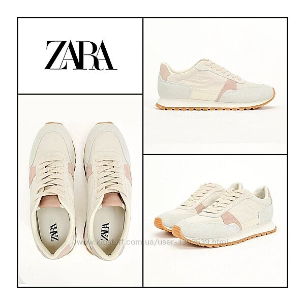 Кросівки 39 Zara нова колекція комбіновані шкіряні кеди снікерси жіночі