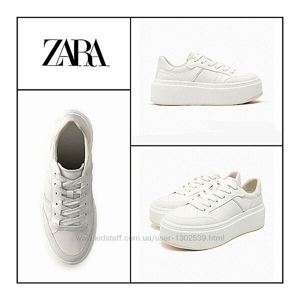 Кросівки 37,38 Zara нова колекція базові білі жіночі кеди кеды женские