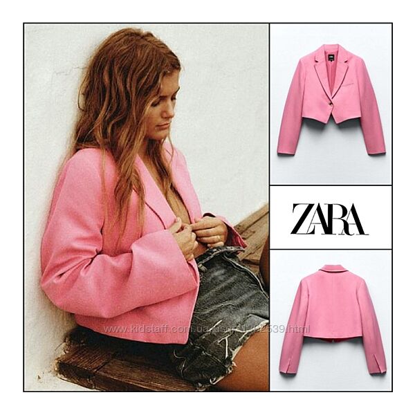 Жакет Zara нова колекція короткий рожевий жіночий піджак блейзер женский 