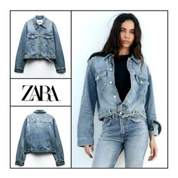 Джинсова куртка Zara нова колекція жіноча варена рвана джинсовая женская