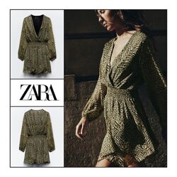Сукня Zara нова колекція шифонова коротка жіноча бежева чорна платье мини