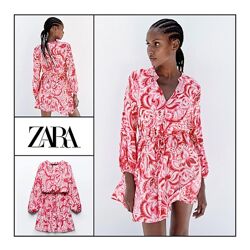 Сукня Zara нова колекція легенька коротка жіноча біла рожева платье женское