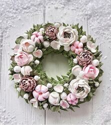 Новогодний венок из зефира - Мирослава Садовая zefir. mira