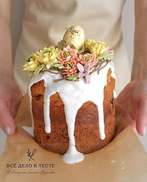 Пасхальный декор с кремовой флористикой - Залина Борисова