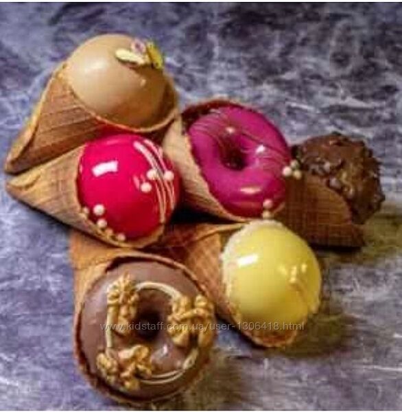 Вафельные рожки с муссовой начинкой Елена Крохмаль Pastry-School