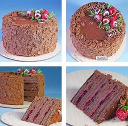 Торт Наполеон малина - двойной шоколад Елена Крохмаль