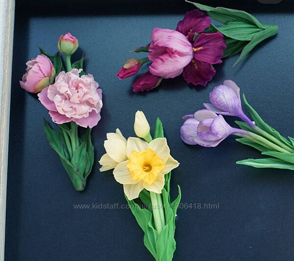 Цветочные броши Елена Кишинская