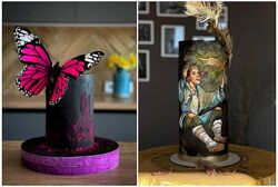 Вафельная флористика Роспись на торте 2023 Юлия Припутнева