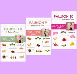 Комбо из трех рационов питания на 1300 ккал Валентина Пуляхина