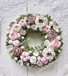 Новогодний венок из зефира Мира Садовая zefir. mira