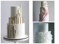 Многоярусные торты Базовый декор из вафельной бумаги Три торта Коледа