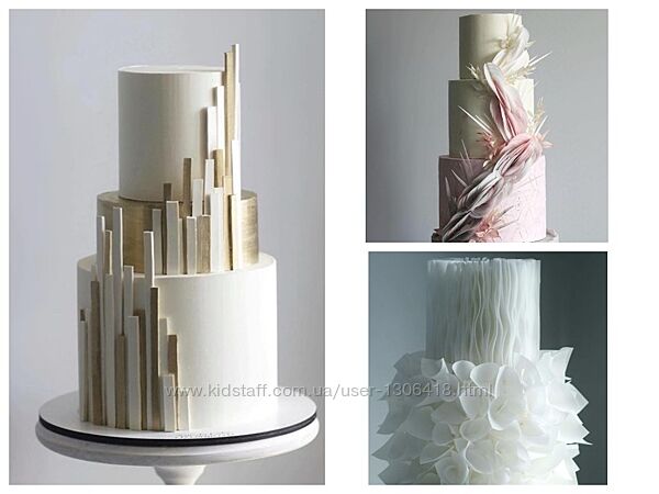 Многоярусные торты Базовый декор из вафельной бумаги Три торта Коледа