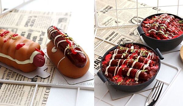 Пирожное сосиска в тесте и бенто-сотейник с сосисками Ксения Панько