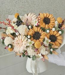 Осенний букет из зефирных цветов Мирослава Садовая