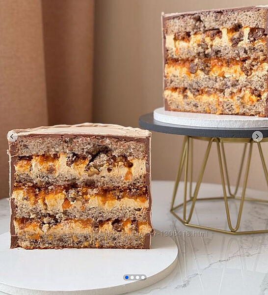 Ореховый торт с варенои сгущенкои и курагои Елена Ламбина