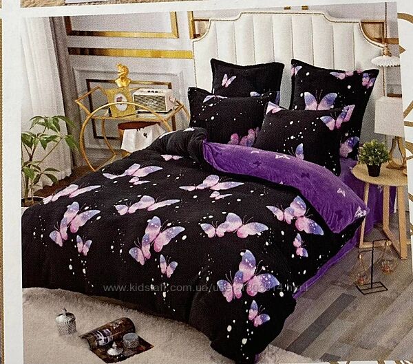 Велюрова постіль з чотирма наволочками 