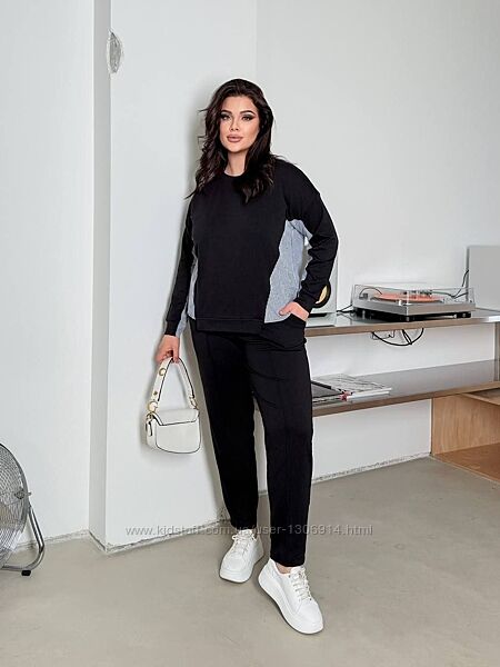 Жіночий костюм  із трикотажу двонитки та котону