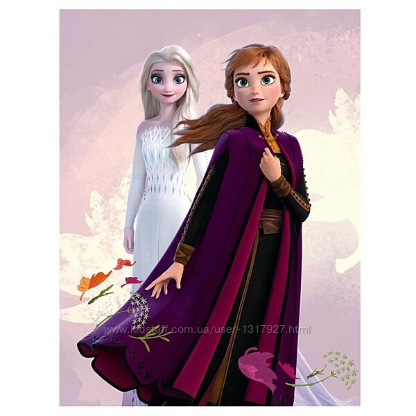 Детский флисовый плед Disney Frozen II Холодное сердце Анна и Эльза 100х140