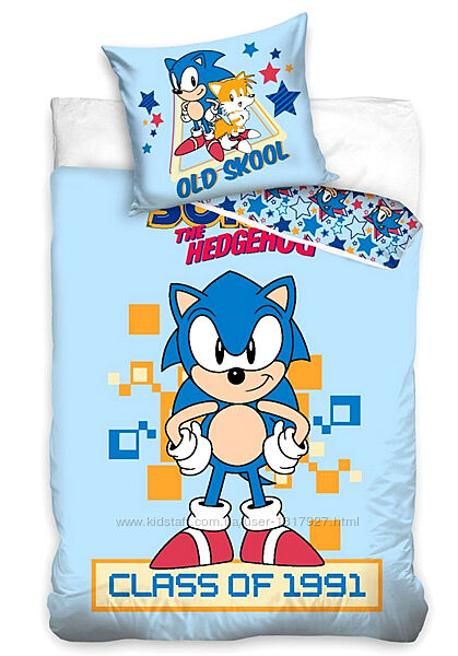 Детское постельное белье Соник Sonic полуторный комплект для мальчика