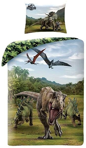 Постельное белье с динозаврами Jurassic - Парк Юрского периода-полуторный
