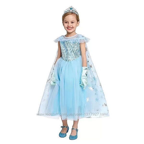 Карнавальный костюм Disney Frozen платье Эльзы для девочки 3-7 лет