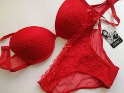Великолепный красный комплект, бюстгальтер и трусики, jadea 4606, италия