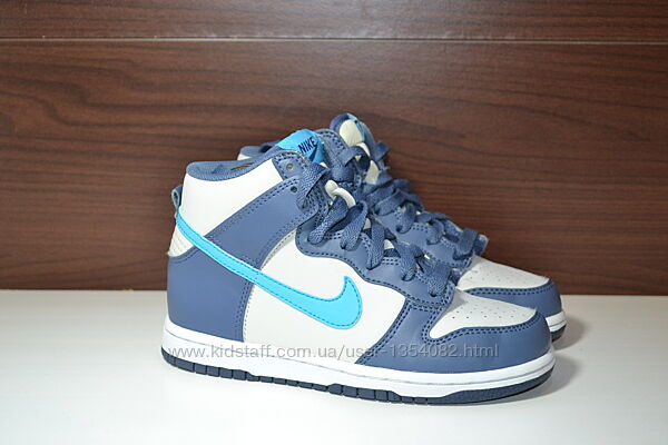 nike dunk high gs 31р кроссовки сникерсы хайтопы оригинал кожаные