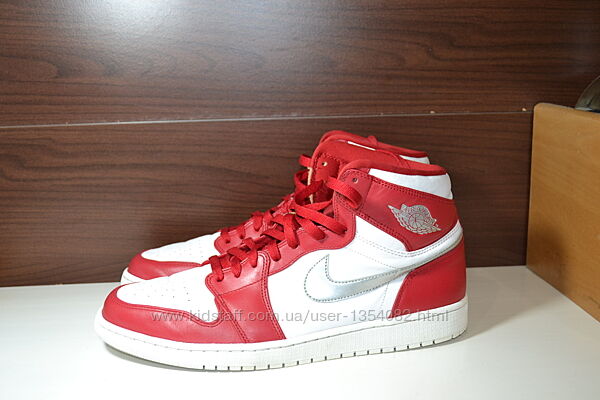 nike air jordan 1 retro silver medal 47.5р кроссовки хайтопы оригинал