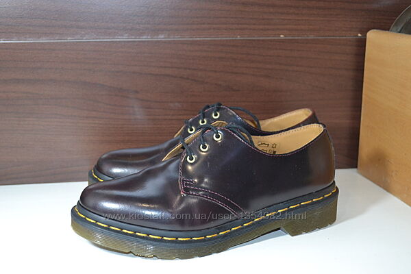 dr. martens vegan 38-38.5р кожаные туфли оригинал бордовые