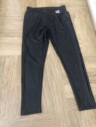 Лосини з екошкіри чорного кольори без кишень