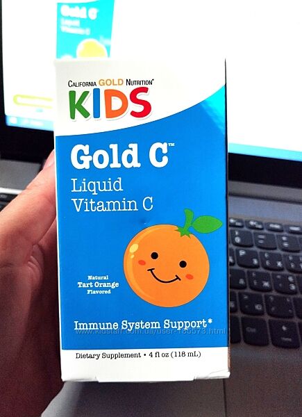 Liquid Gold, вітамін C у рідкій формі для дітей, клас USP, зі смаком терпко