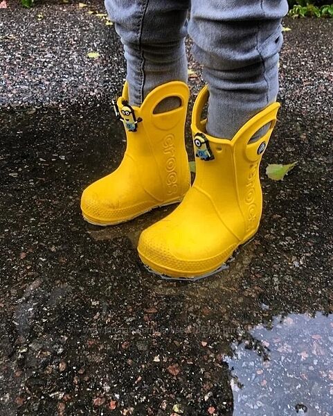 Гумові жовті чобітки Crocs Handle Rain Boot J1 євро 31-32 оригінал