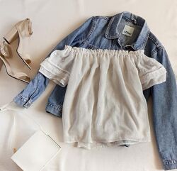 Топ з відкритими плечима шифон кроше clockhouse