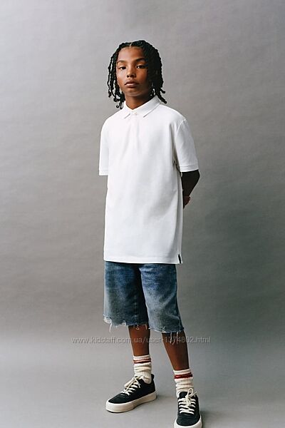 Zara біла футболка поло хлопчику 140, 10 років