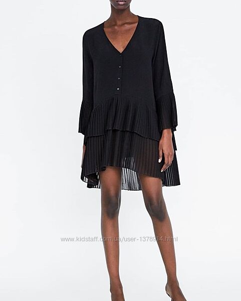 Zara із недавніх колекцій стильна ефектна плісерована блуза туніка M L