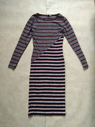 Стильное платье футляр миди лапша длинный рукав Clockhouse, 12 размера. 