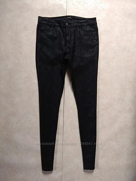  Черные джинсы скинни с пропиткой под кожу Vero Moda, 12 размер.
