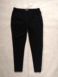 Классические черные зауженные штаны брюки с высокой талией H&M, 16 pазмер.