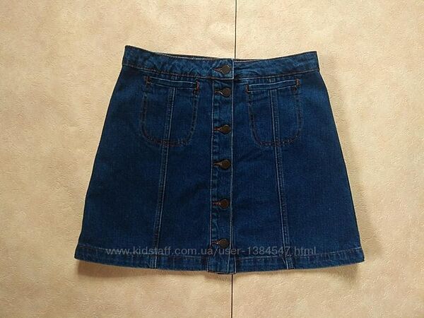Стильная джинсовая юбка с высокой талией Topshop, 38 размер. 