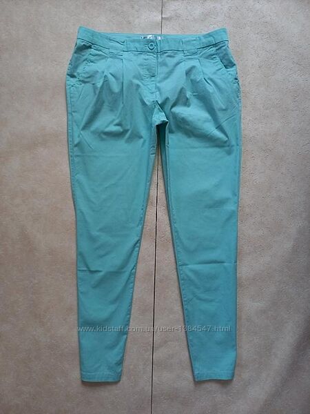 Коттоновые зауженные штаны брюки с высокой талией Bonprix, 16 размер. 