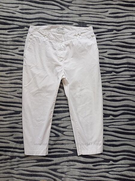 Летние легкие белые штаны капри бриджи с высокой талией M&S, 12 размер.  