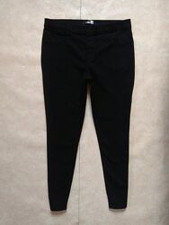  Стильные черные джинсы джеггинсы скинни с высокой талией Pep&co, 18 размер