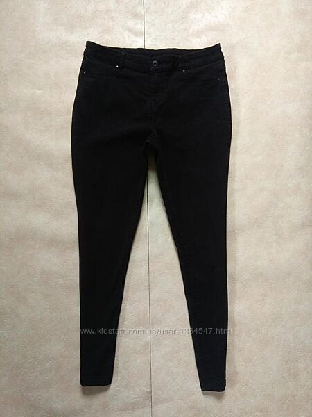 Стильные черные джинсы скинни с высокой талией Clockhouse, 14 pазмер. 