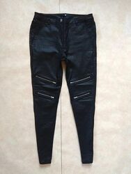 Черные джинсы скинни с пропиткой под кожу v by very, 14 pазмер. 