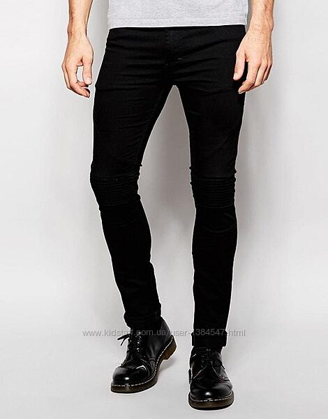 Мужские брендовые черные джинсы скинни H&M, 29 pазмер. 