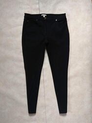 Брендовые черные джинсы скинни с высокой талией H&M, 14 pазмер.  