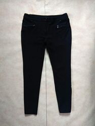 Черные брендовые штаны скинни с высокой талией Wallis, 14-16 pазмер. 